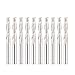 HQMaster CNC Router Bits, 10 Pack Spiral Router Bit 2 Flute End Mill 4mm Shank Upcut Milling Cutter Cutting Engraving Double Edged Tool Set Kit Tungsten Steel 22mm CEL, 45mm OAL for MDF, Acrylic