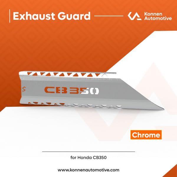 Image of Exhaust Guard | Heat Shield Cover | Exhaust Protector Compatible with Honda CB350 (Pack of 1) (Silver)