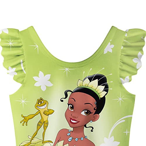 Qasalop Toddler Girls Princess Swimsuit Frog Cartoon Printed Ruffle One Piece Bathing Suit Kids Swimwear Summer Holiday For 2-8 Years Green #TOP1