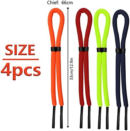 AIEX 4 Pcs 26 inch Floating Sunglasses Strap Adjustable Sunglasses Retainer Anti-Lost Eyeglass Straps for Water Sports Boating Kayaking Surfing Men Women