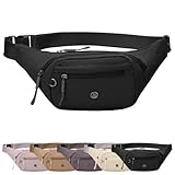 Women Bumbags Fanny Pack for Ladies Fashion Bum Bag Men Lightweight Adjustable Travel Waist Pack for Walking Hiking Running Jogging (Black)