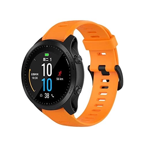 Bracelet montre connectée silicone orange 22mm compatible Fenix 5 Plus