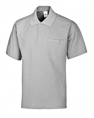 Polo unisex gris claro 2XL de manga media con cuello de botones BP 1612