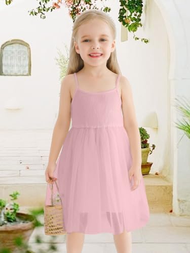 Toddler Tutu Dress Little Girl Sleeveless Summer Knit Outfit Tulle Flower Princess Birthday Party Dresses3