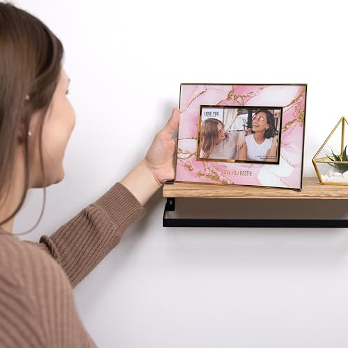 Pavilion Gift Company 66749 Pavilion - Love You Bestie - 4 Inch X 6 Inch Horizontal Landscape Pink Gold Marble Picture Photo Holder Memory Frame Best Friend Bff Friendship Gift Present thumb #4