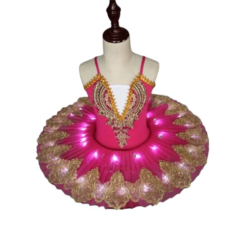Justaucorps LED fille robe de ballet rose résoud le manque de volume L