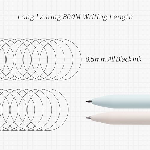 Image of Kaco FIRST Gel Pens Cute Stationery Black Ink 2 Pieces with Extra 4 Refills, 0.5 mm