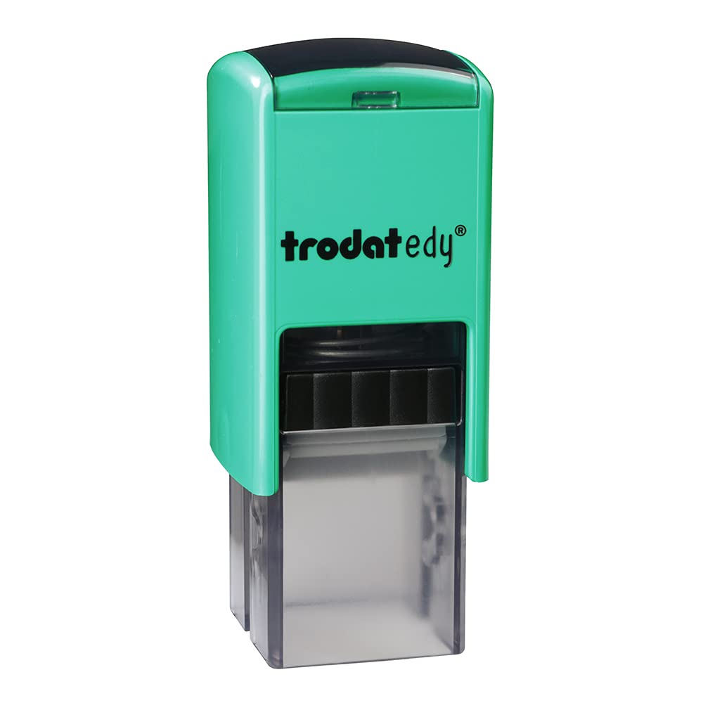 Trodatedy fix motivational stamp for teachers and educators, stamp set to motivate - 1 motif llama very beautiful, German, case mint green, imprint green, self-inking, 20 x 20 mm