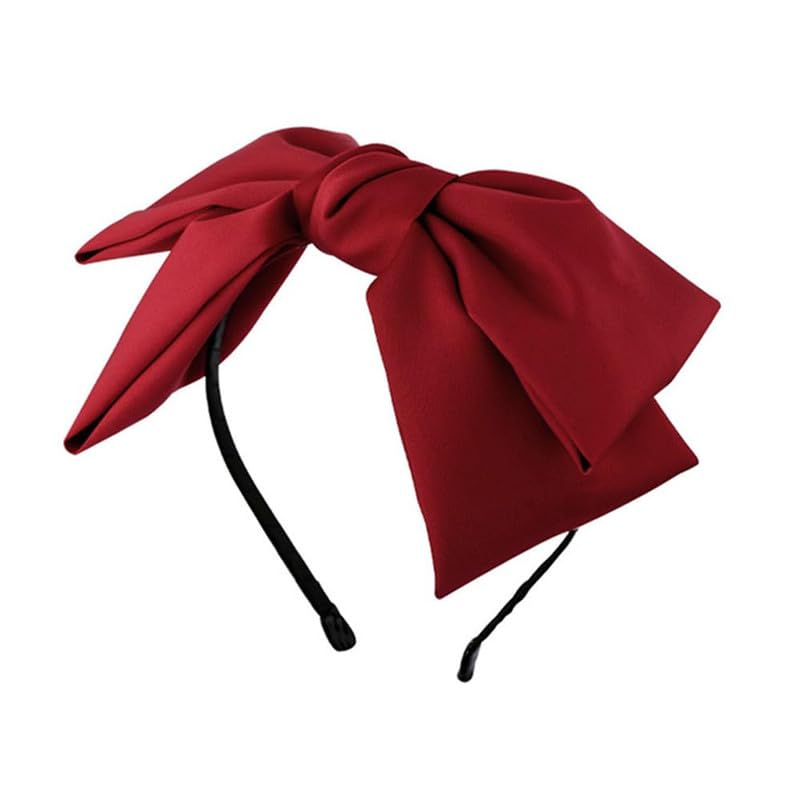 1Pcs French red Hair Headbands Knot Bow Headbands for Women Black Ribbon Hair Bow Hair bands Fashion Hair Accessories Facial Makeup Head Band |same color as shown-image-10