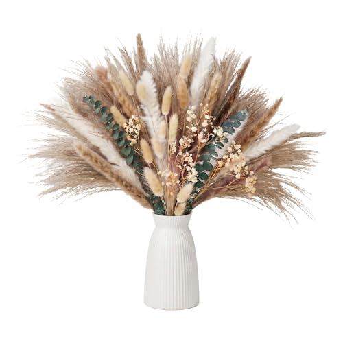 Ramo de Pasto Pampas Seco 17" con Eucalipto y Cola de Conejo miniatura 1