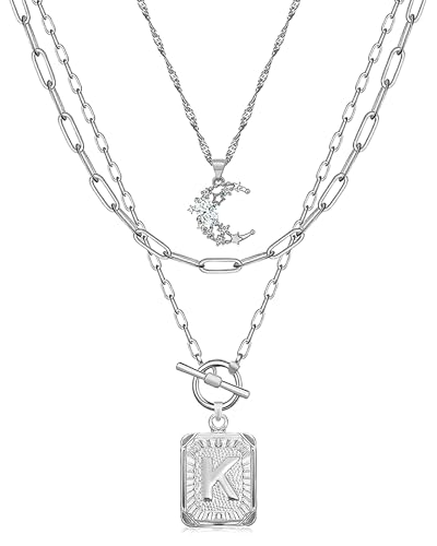 MJartoria Gold Plated Letter Pendant Necklace