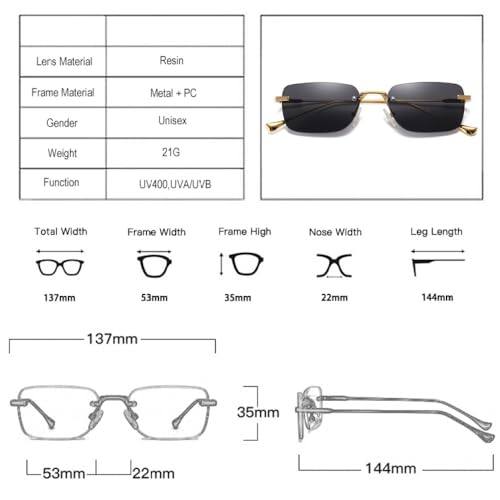 Lunettes de soleil rectangulaires légères contre éblouissement - 6