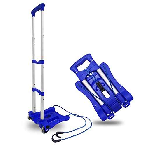 Carretilla plegable de aluminio con ruedas de goma azul miniatura 1