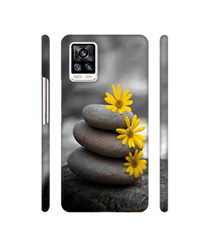 Image of Stones and Flower Design 3D Printed Hard Back Case Cover for Vivo V20