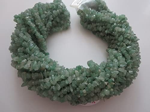 Perles aventurine vertes pépites 4-5 mm fil de pierres brutes pour bijoux