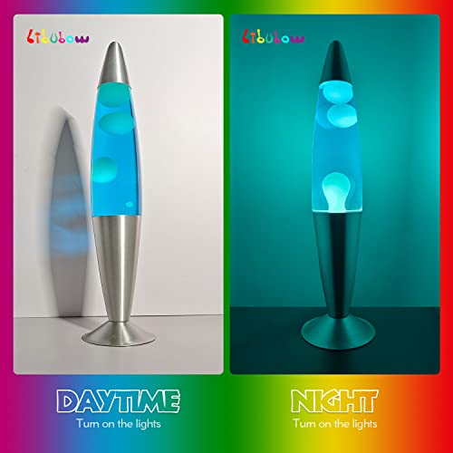 Image of 16 Inch Vintage Motion Lamp, 2 Bulbs, Stress Lamp, Relaxing Night Light Mood Lighting Home Decor Living Room Office Bedroom for Adults, Teens and Kids, White Wax Blue Liquid