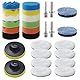 28 Stück 80mm Polierschwämme Pads,Polierset Auto, Auto Polier Set,Polieraufsatz Akkuschrauber Set,für Poliermaschine Zum Polieren, Schleifen, Wachsen (80mm-28er Set)