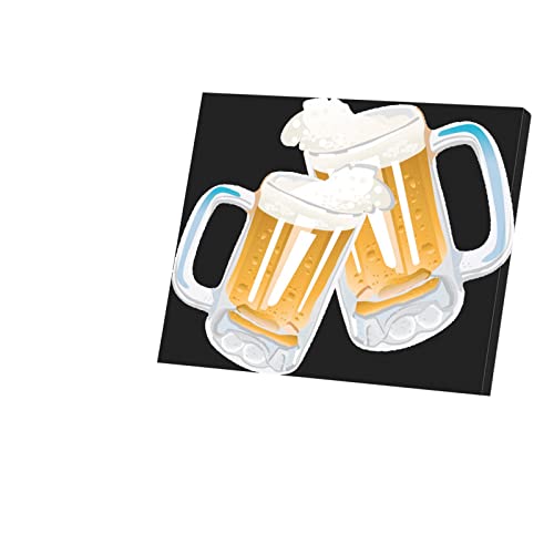 Toile imprimée bière pression fraîche tableau déco chope blonde 51x40 cm