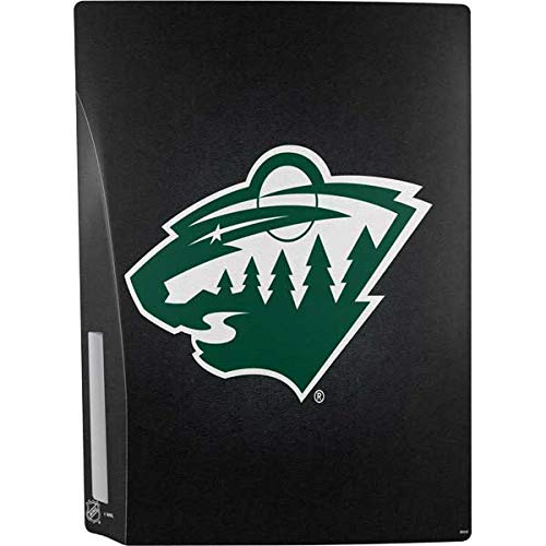 Skinit Decal Gaming Skin Compatible with PS5 Console - Officially Licensed NHL Minnesota Wild Black Background Design