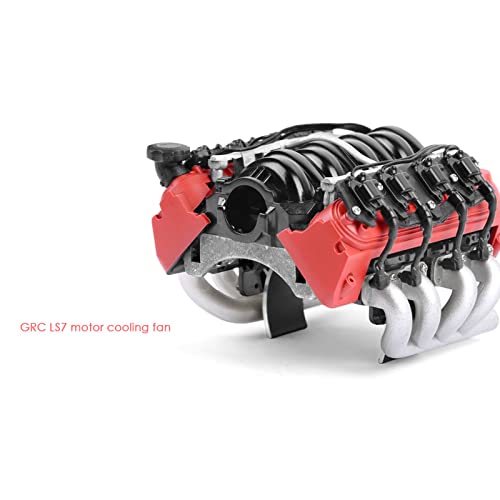 Injora Simulate Engine Radiator With Motor Cooling Fans Kit Ls7 V8 Rc Cooling For 1/10 Rc Crawler Trx4 Trx6 Axial Scx10 90046 #TOP2