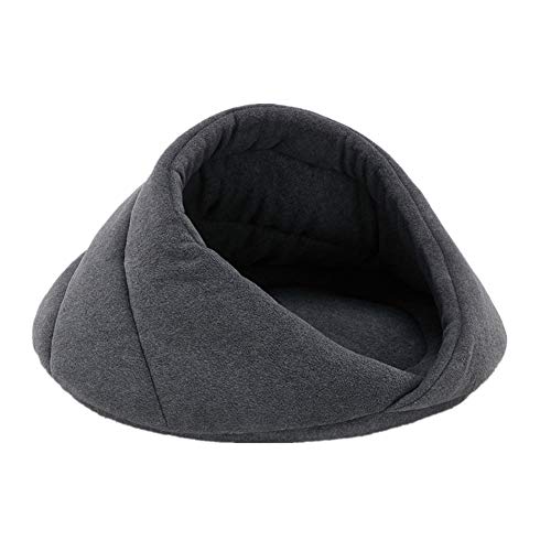 beautyhe Cuccia per Cane Mordere Antiscivolo Semi-Chiuso Casa Lettino per Cani Leggero Morbido Caldo Cottone Brandina Cane per Gatto Cane Piccoli E Medi Gray,Medium
