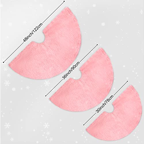 Amidaky Christmas Tree Skirt 30 Inch Pink Faux Fur Soft Fluffy Ornaments Xmas Tree Skirts For Xmas Tree Ornaments And Party Holiday Decorations #TOP4