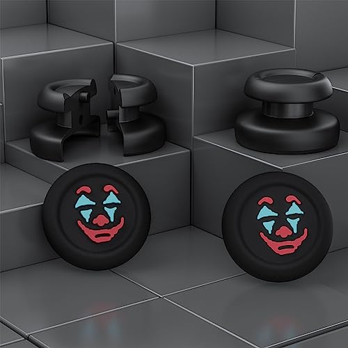 Image of PlayRealm NO FALLING OFF Thumbstick Extender & Silicone Grip Cover 2 Sets for PS5 & PS4 Controller (Joker Black)
