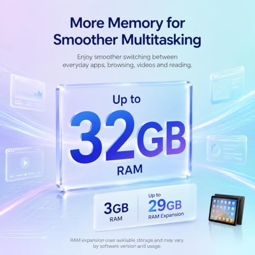 Image of Android 16 Tablet 11 inch, 32GB RAM 256GB ROM 1TB TF Expand, WiFi 6 Bluetooth 5.4, HD IPS Screen, 7800mAh Battery, Dual Camera 5MP 8MP, Face Unlock, Keyboard Stylus Mouse 2in1 Black