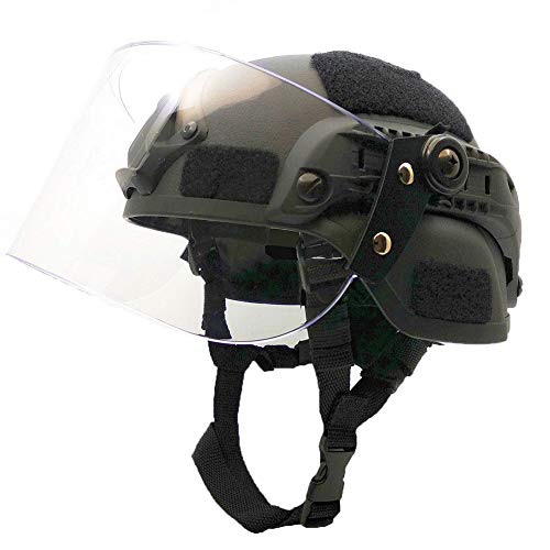 WLXW Casco Tattico Airsoft Paintball, Casco Militare da Combattimento dell'Esercito MICH2000, con Occhiali Parasole per CS Cacciavite da Caccia di Guerra Equipaggiamento Protettivo,Nero