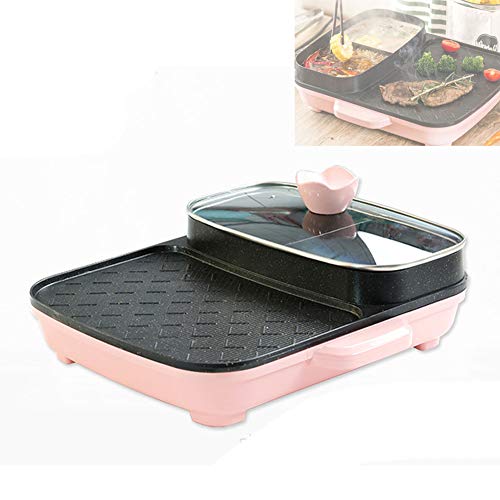 ZLKB The Electric Bbq Grill And Hot Pot,multi-function Two-in-one Electric Hot Pot Barbecue Shabu-shabu