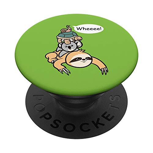 Funny Slow Moving Sloth Turtle Koala Snail Family Race PopSockets PopGrip Interchangeable