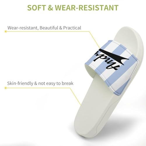 Custom Sports Slides Personalized Slippers - Baseball Sandals Quick Drying Softball Slippers Indoor Outdoor,Gifts for Men Youth Boy (White,Style 46)3