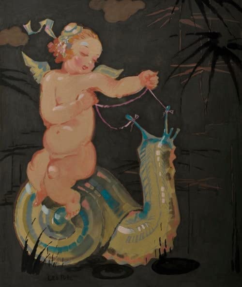 Peinture pour décoration salon le cavalier d'escargot en toile moderne