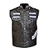 Chaleco de cuero negro para hombre Charlie Hunnam Sons of Anarchy temporada...