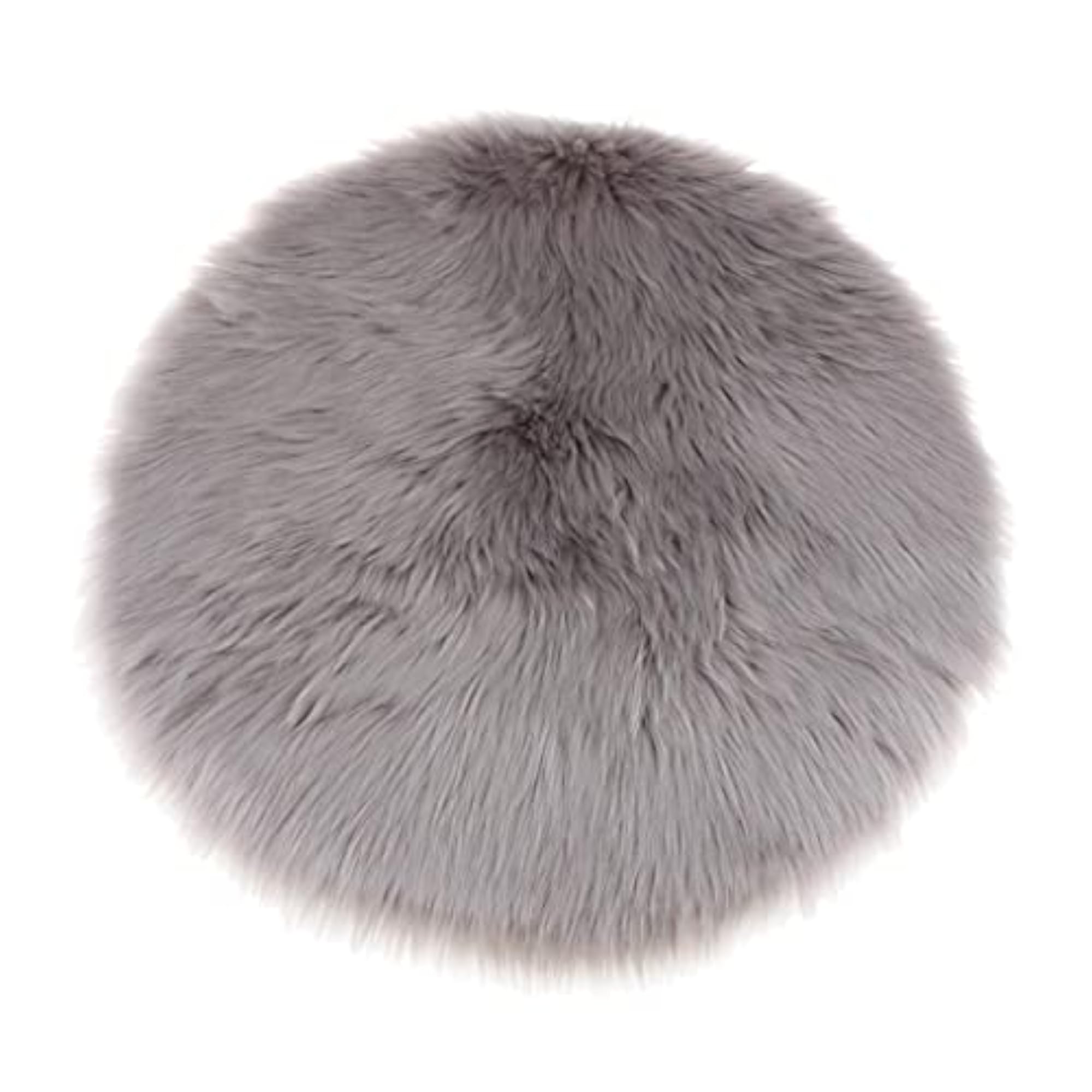 2x Faux Fur Seat Cushion Pad Artificial Sheepskin Mat Gray