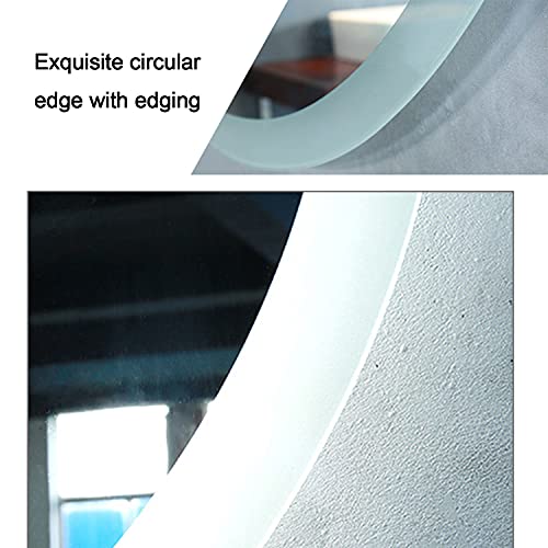 Round LED Bathroom Mirror with Bluetooth Speaker 600mm Dimmable Switch 3 Colors and Demister Pad Touch Control Decorative Circle IP44 - Image 9