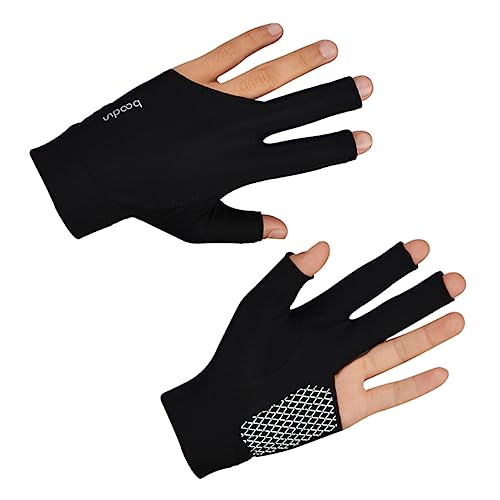 GOOHOCHY Elastic 3 Finger Billiards Glove Snooker Glove Breathable Material Billiards Snooker