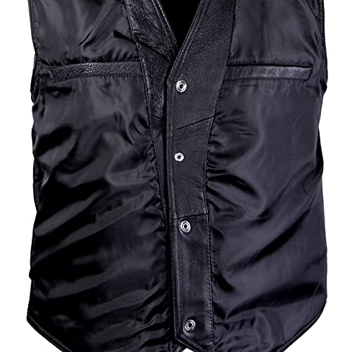Xelement Hsvt 290 Motorcycle Leather Vest For Men - Freedom Is Not Free - Premium Genuine Biker Club Gilet (Xx-Large) #TOP5