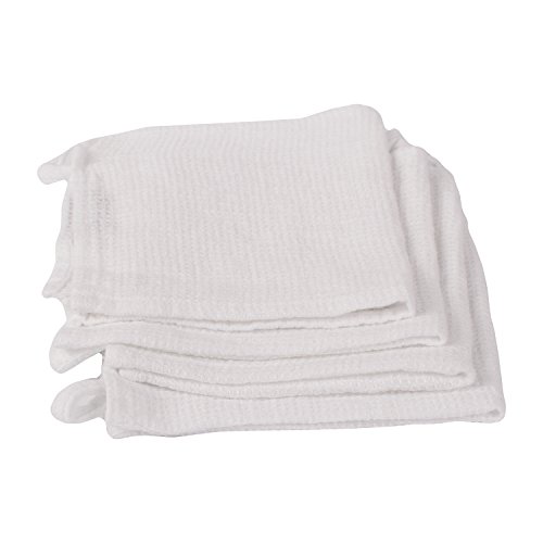 LinenMe Wash Cloths x4 100% Linen , 12 by 12-Inch, Optical White