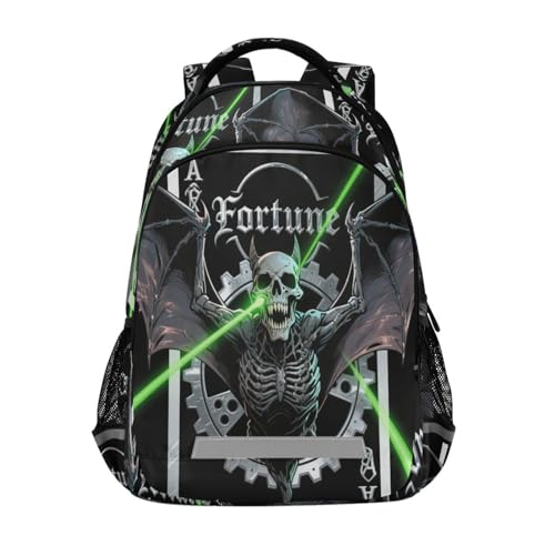 Mochila infantil estilo anime malvado Tarot en blanco y negro con correa para el pecho, bolsa de libros para jóvenes, bulto para ni?os, mochilas escolares para