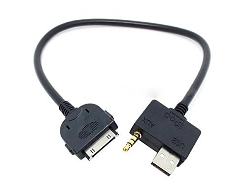 System-S - Cavo Connettore Usb E Jack Da 3,5 Mm Per Iphone Ipod, 30 Pin, Per Hyundai Kia Mdi 25 Cm