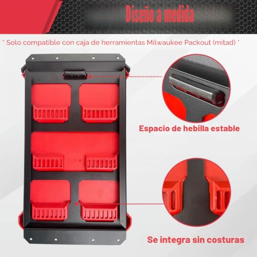 Miniatura 2 de Packout - Placa De Montaje Compacta Compatible Con Organizador Compacto Milwaukee Packout, Base De Montaje De Aluminio, Caja De Herramientas De Almacenamiento En Pared O Suelo
