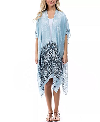 Image of Spicy Sandia Kimonos for Women Floral Beach Cover Up Loose Swimsuit Bathing Suit Coverup Cardigan for Summer Swimwear
