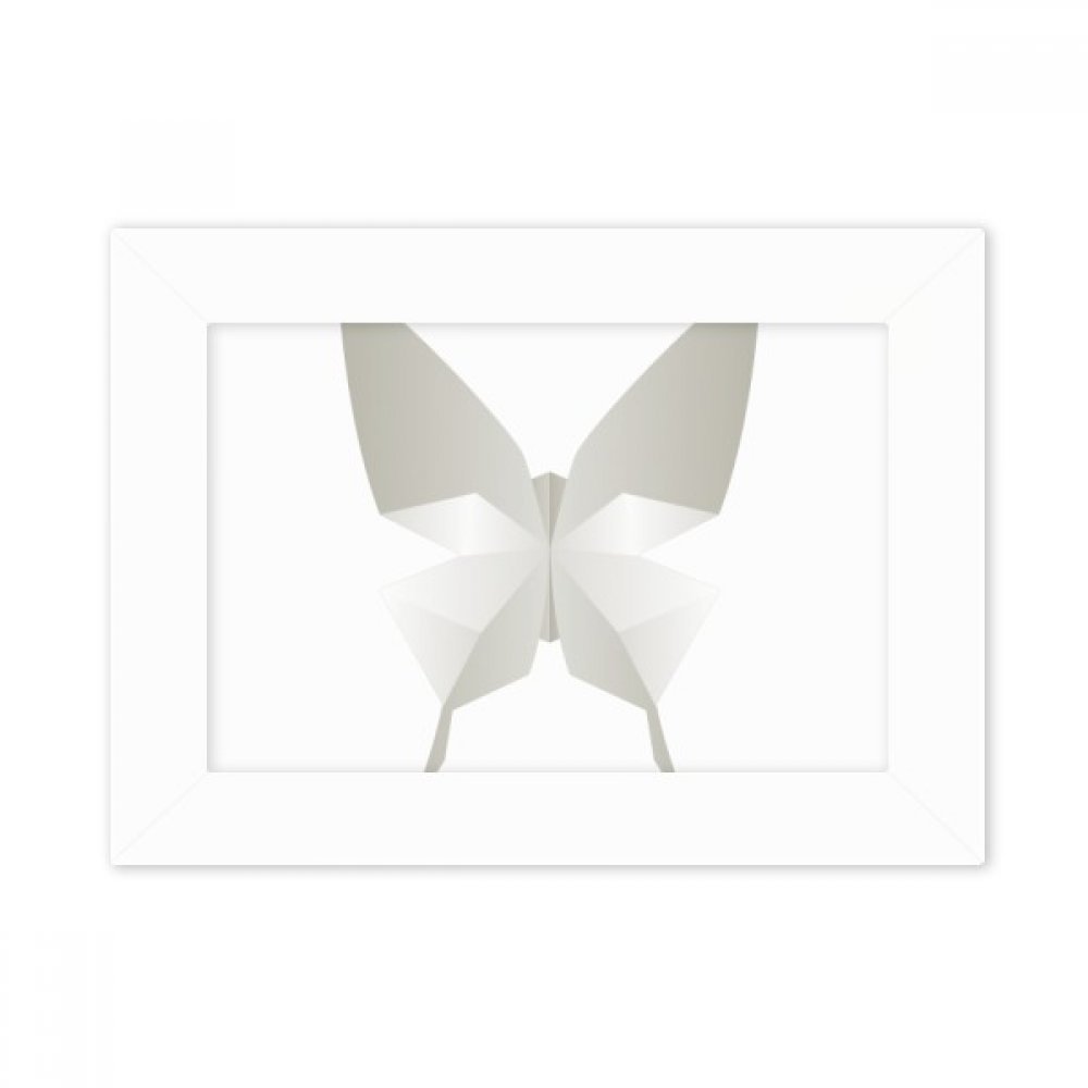 Marco de Escritorio Foto Arte Blanco Mariposa de Origami 5x7 Pulgadas