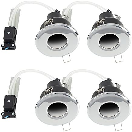 MiniSun Bathroom/Shower/Soffit IP65 Rated Polished Chrome GU10 Recessed Ceiling Downlight