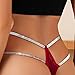 Heevina Women G Strings Panties Ribbed Shiny Strappy Hollow Out Sexy T Back Thongs Low Rise Underwear Tangas Fashion (Red, Large)