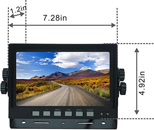 Image of AHD 1080P 7 inch Wired Reverse Rear View Backup Camera System,Guide line,IP69K Waterproof IR Night Vision Camera, for Tractor /Truck /RV /Excavator /Caravan /Skid Steer /Heavy Equipment