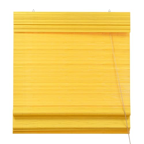Victoria M. Bambus Raffrollo Sonnenschutz Sichtschutz Rollo Seitenzugrollo, für Fenster und Türen, Blickdicht, 110 x 220 cm, Bambus – Ansicht 1