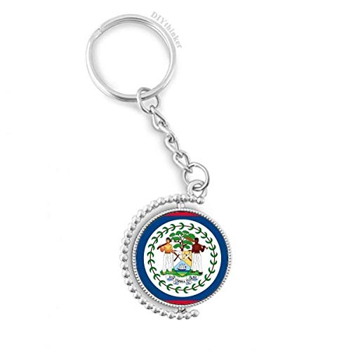Llavero de Belice patriótico giratorio con cadena para regalar a coleccionistas de recuerdos