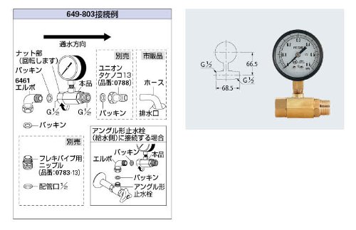 Amazon.co.jp: カクダイ(KAKUDAI) 動水圧測定用水圧テスター 649-803